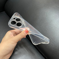 Étui de téléphone portable transparent en TPU Anryque de 2,0 mm d'épaisseur pour 11/12/13/14/15/16 Pro/Max, résistant aux chocs et aux rayures
