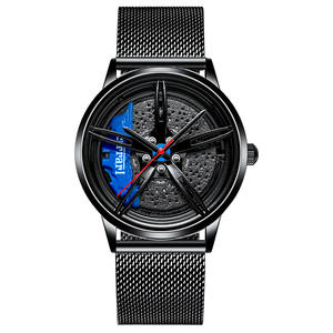 Reloj de cuarzo de acero inoxidable para Hombre, cronógrafo con esfera giratoria, diseño de ruedas de coche, Hub, resistente al agua, nuevo, 2022 - Product Image 6