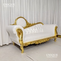 Luxuriöses 2-Sitzer Liebessofa Modernes Gold Königliches Thron-Sofa für Hochzeit Wohnzimmer Hotel Schlafzimmer Villen