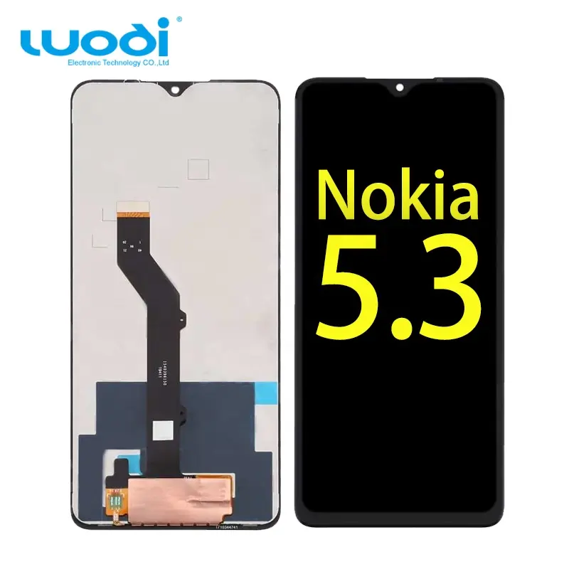 จอ LCD สำหรับโทรศัพท์ Nokia 5.3 Pantalla อะไหล่แผงดั้งเดิม