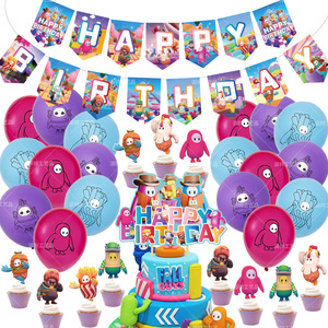 Décorations de fête d'anniversaire pour enfants sur le thème du <span class=keywords><strong>jeu</strong></span> <span class=keywords><strong>Fall</strong></span> <span class=keywords><strong>Guys</strong></span>, assiettes, décorations pour cupcakes, ballons, ensembles de décorations de fête d'automne, fournitures pour baby shower - Product Image 1