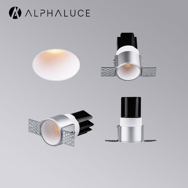 Fixed Aluminium Dimmable Cob Led Downlight Anti Glare Frame Recessed Trimless Minii Nvisable Downlight