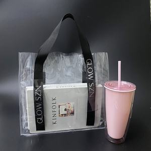 Large <b>Clear</b> 34*30cm PVC Transparent Shoulder Handbag <b>for</b> Women <b>Travel</b> Shopping Grocery <b>Bag</b> With Printing Logo - Product Image 4