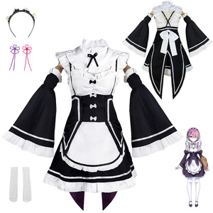 Costume de cosplay Rem et Ram Maid pour femmes, ensemble de robes de jeu de rôle d'anime en polyester, automne 2022 - Product Image 1
