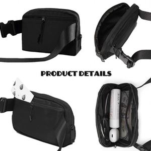 Sac banane classique personnalisé avec logo, sac de poitrine en nylon imperméable, sac banane de sport extérieur pour la course, sac banane unisexe bandoulière - Product Image 4