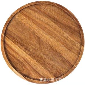 Acacia Wood Round Serving <b>Tray</b> <b>Large</b> Solid Wood Dried Fruit Platter Kitchen Dinner Plate <b>Tray</b> - Product Image 3