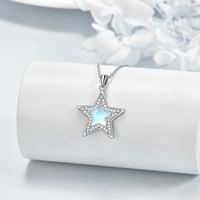 YFN Fine Jewelry S925 Sterling Silver 3A Zircon Moonstone Star Pendentif Collier