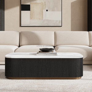 Tavolino da Caffè Moderno FERLY in Legno <span class=keywords><strong>di</strong></span> Quercia <span class=keywords><strong>Massello</strong></span> per Set <span class=keywords><strong>di</strong></span> Arredamento Soggiorno - Product Image 1