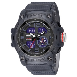 Relojes SMAEL 8007 de doble huso horario para hombre, reloj de pulsera de plástico analógico a prueba de agua, reloj deportivo digital para hombre. - Product Image 4