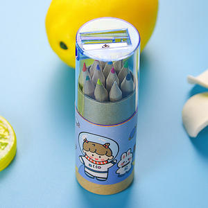 12 colori <span class=keywords><strong>cartoni</strong></span> <span class=keywords><strong>animati</strong></span> matite colorate per bambini Set di matite in legno naturale con temperino per studenti di cancelleria e disegno - Product Image 6