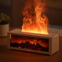Humidificateur USB de bureau 3D effet flamme avec télécommande, fonction minuterie silencieuse pour la maison, diffuseur d'arômes pour chambre à coucher