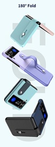 Para Samsung Galaxy Z Flip 3 4 5 Funda de pulsera de cuero Contraste de color Funda a prueba de golpes para Z Flip3 <span class=keywords><strong>ZFlip</strong></span> 4 Cubierta de protección de lente - Product Image 6