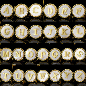 2025 New Arrival A-Z Chữ Cái Khuy Măng Sét Cá Nhân Tên Đầu Tiên Nhân Vật Cuff Liên Kết Vòng Vàng Màu Pháp Áo Sơ Mi Khuy Măng Sét - Product Image 2