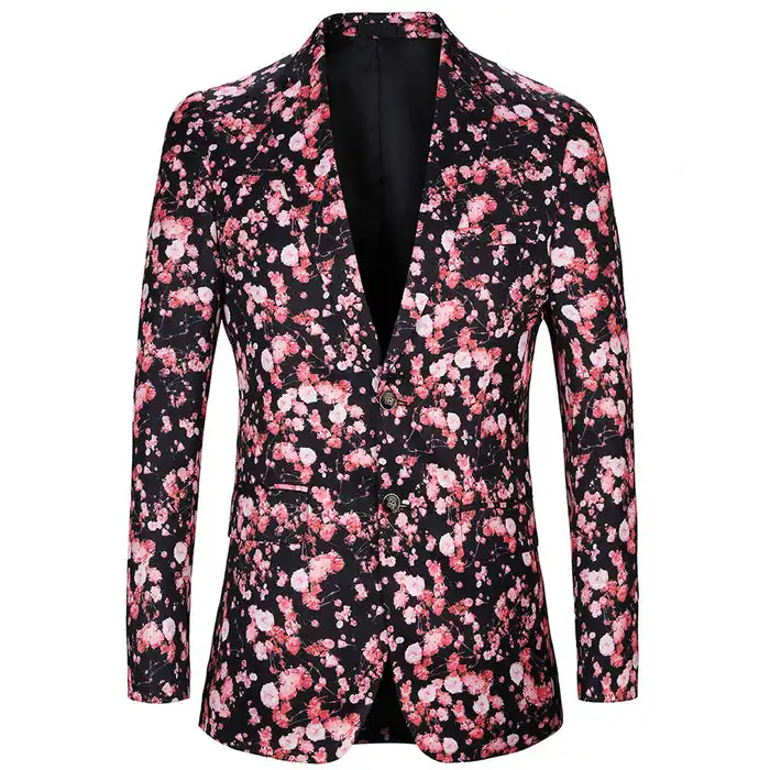 Men's Casual Blazers Personalized Customization Flower Designed Clothing Factory Direct Sales Of Men's Fashion Suit Jackets