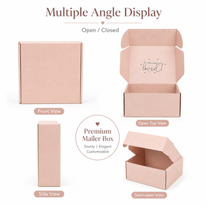 Cajas de Envío Corrugadas Rosas de Venta Caliente de Fábrica Propia, Cajas de Envío con Impresión Personalizada e Interior Impreso para Empaque de Ropa y Zapatos - Product Image 4