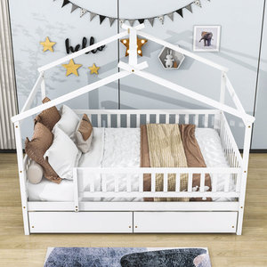 Cadre de <span class=keywords><strong>lit</strong></span> de maison en bois facile à assembler avec <span class=keywords><strong>tiroir</strong></span> de rangement Chambre à coucher Nodic <span class=keywords><strong>Montessori</strong></span> <span class=keywords><strong>Lit</strong></span> pour enfants - Product Image 4