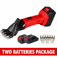 LONSLEY 21V Kabellose DC-Motor Schafschere 6-Gang Doppelschnitt-Wollschere mit 1 oder 2 Akkus 9/13-Zahn-Klinge für Nutztiere