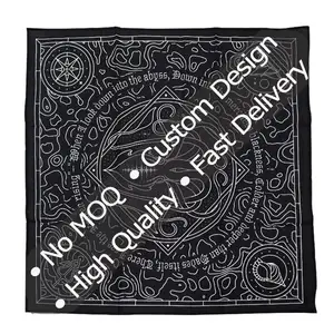 Logo imprimé personnalisé 22 ''x 22'' 55x55cm mouchoir soie Satin cheveux homme Bandana soie pour hommes avait Bandana carré mouchoir en soie