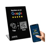 Stand NFC Kode QR Akrilik PVC Pintar yang Dapat Disesuaikan untuk Ulasan Hotel Google