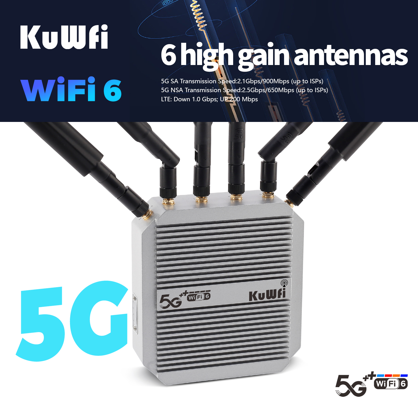 Kuwfi 5G LTE Router - High Speed 3000mbps Outdoor Solution