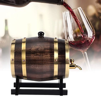 Baril de whisky en bois 3L Distributeur de baril de chêne en bois avec support Seau à vin en bois avec robinet