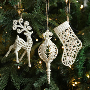 زينة شجرة عيد الميلاد على شكل أيل ونجمة خماسية وندف ثلج قابلة للتعليق، زخارف شجرة عيد الميلاد الشتوية - Product Image 3