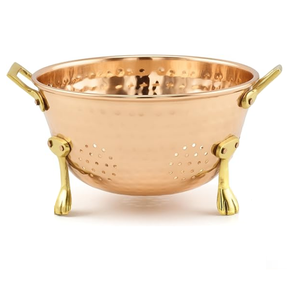 Multipurpose Mesh Design Colander Basket Fruit & Vegetable Gold Polished Strainer Kitchenware Home Metal Colander - Product Image 5