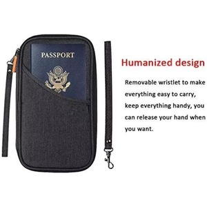Porta pasaportes familiar de fábrica BSCI, organizador de documentos de viaje, tarjetero tipo clutch. - Product Image 3