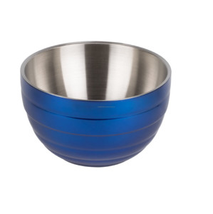 Cuenco para servir de metal martillado Cuenco para servir de aluminio con cuenco amordazado de cocina de metal martillado para servir con acabado plateado - Product Image 3