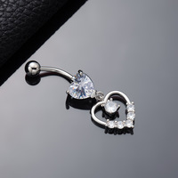 Freya 316L Edelstahl Modische Bauchnabelpiercings 14G Schwimmende Nabelringe für Mädchen Blumen-Hängeohrringe