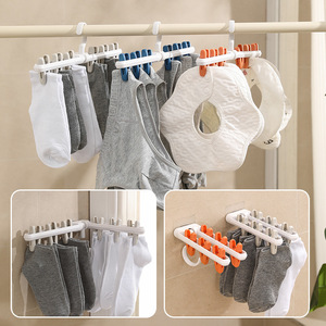 Pinces à linge en plastique pour usage domestique avec installation par crochet pour chaussettes et vêtements, organisateur gain de place, forme rectangulaire, PP - Product Image 1