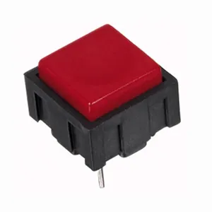 Red color square head tact push button switch 2 pin momentary non-lighted push button tactile tact switch for home appliance