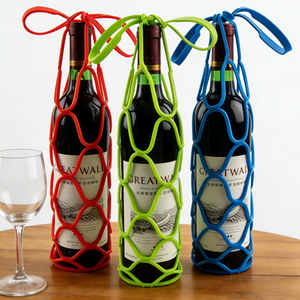 Bolsa de Compras Plegable de Silicona de Tamaño Pequeño en Rojo, Azul, Verde y Amarillo para Botellas de Agua, Botellas de Vino, <span class=keywords><strong>Cerveza</strong></span> y Champán - Product Image 4
