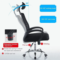 Chaise de bureau pivotante moderne en maille à prix de gros, avec appui-tête réglable en hauteur, chaise de bureau à domicile de haute qualité