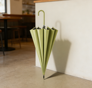Parapluie compact et élégant toutes saisons pour étudiant, avec poignée en cuir colorée, 16 baleines, résistant à la pluie - Product Image 3