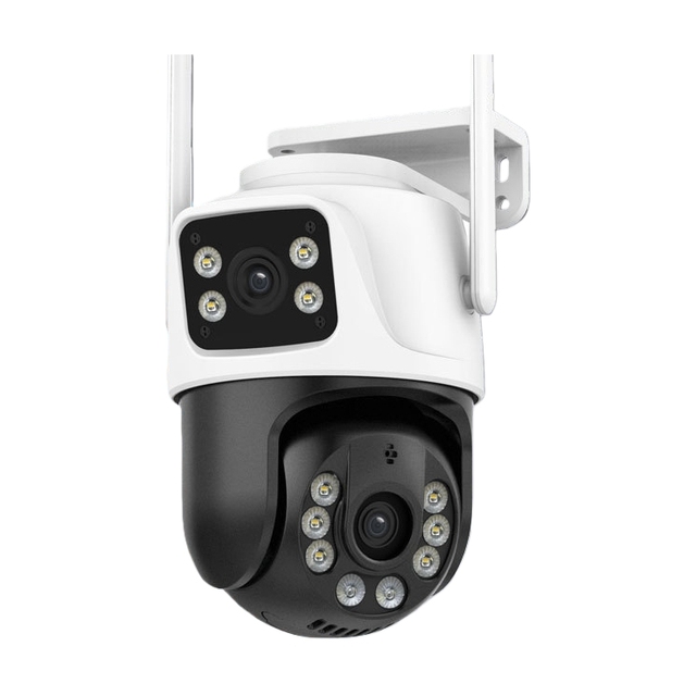 6MP Dual Lens CMOS Sensor WiFi Security Camera with Night Vision 360 Panoramic View Wide Angle Cloud Storage PTZ IP66 for Home
