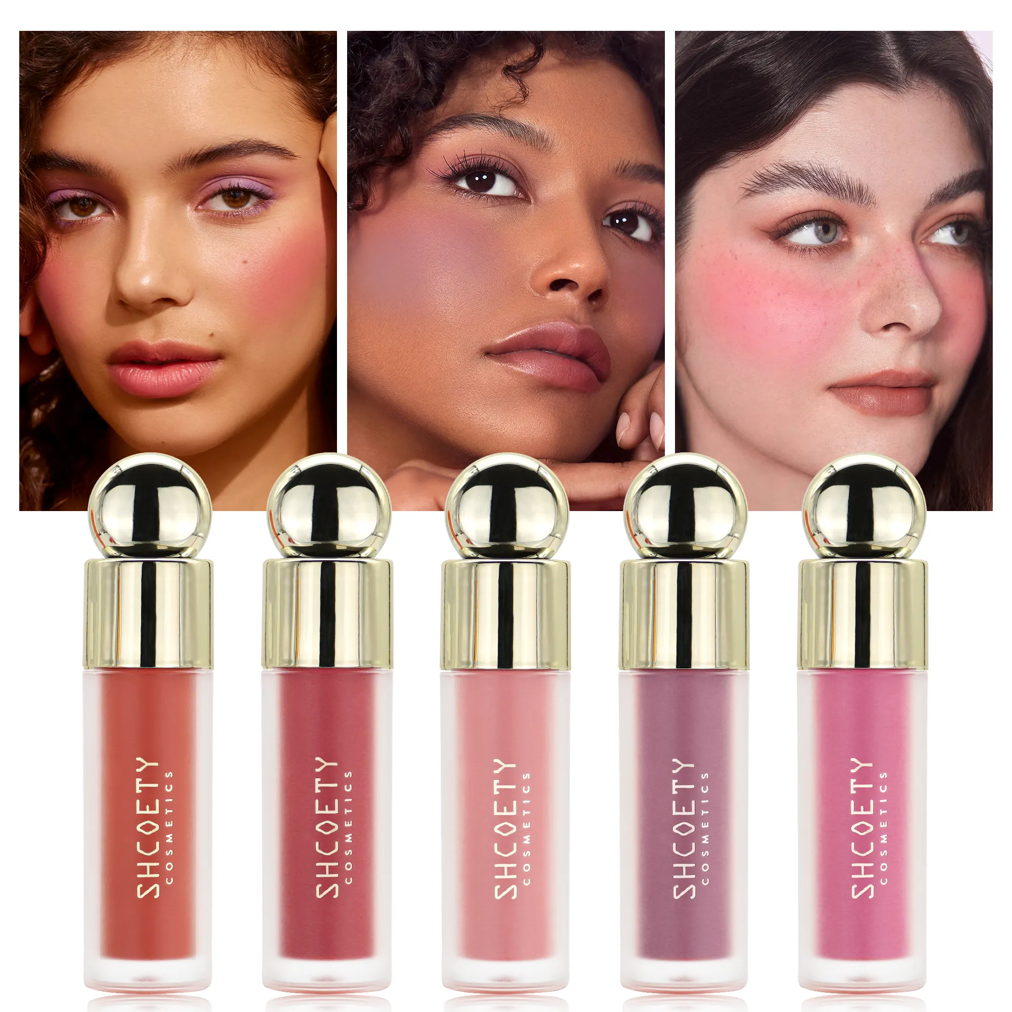 Customized Best Selling Makeup Private Label Heart Liquid Blush Creamy Lip Gloss Blush Cosmetics Long Lasting