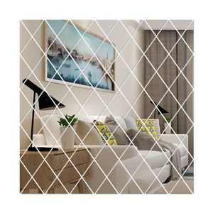 Diamond Modern <b>Mirror</b> Wall Stickers Home Decor 3D DIY Eco-Friendly Self-adhesive Acrylic Decal Art Customized Color - Product Image 1