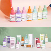 Vente en gros de 30ml flacon de sérum compte-gouttes en verre dépoli couleur personnalisée pour huile essentielle et soins de la peau