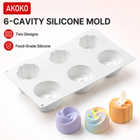Moule à gâteau mousse AKOKO Cyclone Spiral en silicone alimentaire pour pâtisserie DIY, décoration de fêtes et cuisine