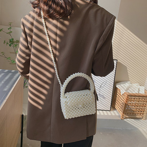 New Luxury Brand Designer PU Women's Messenger Bags Pearl Zip Beaded Trending Street Trend <b>Small</b> Size <b>Handbag</b> Tanjing - Product Image 5