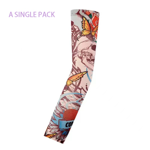 Manchon de <span class=keywords><strong>bras</strong></span> unisexe en nylon, sans couture, imprimé par transfert thermique, motif floral, long, pour cyclisme en extérieur et protection solaire, vente en gros, modèle quatre - Product Image 6