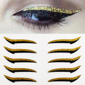 Autocollants pour les yeux Tiebeauty, paillettes bleues, autocollants adhésifs pour maquillage de scène, pour femmes - Product Image 3