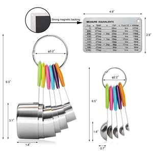 Cuchara <span class=keywords><strong>medidora</strong></span> de acero inoxidable ajustable al por mayor, juego de tazas medidoras y cucharas de <span class=keywords><strong>1</strong></span>/<span class=keywords><strong>4</strong></span> cucharaditas de 8 piezas - Product Image 3