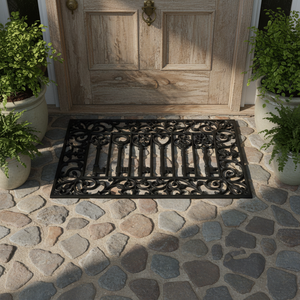 Paillasson rectangulaire en fonte de cuivre CT, fait main, robuste, antidérapant, pour porte d'entrée extérieure - Product Image 5