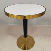 Ensemble de table de salle à manger Design moderne Bureau en marbre Base dorée Restaurant Café Boutique Ensemble de table Restauration rapide Table en marbre