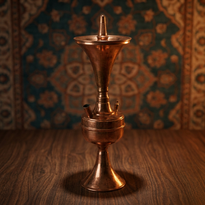 Farida Boury - Enfriador de Hielo de Lujo de Cobre y Latón Egipcio con Bandeja de Latón a Juego, Mini Cachimbas en Forma de Cono para Fumar Shisha con Acabado Lacado - Product Image 2