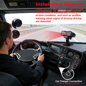 Système <span class=keywords><strong>de</strong></span> surveillance du <span class=keywords><strong>conducteur</strong></span> (DMS) par IA avec détection <span class=keywords><strong>de</strong></span> fatigue infrarouge en temps réel, alerte anti-distraction et alarme anti-somnolence pour camions 12-24V - Product Image 4