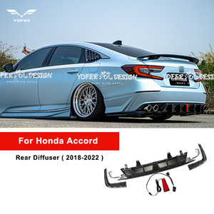 ホンダアコード2018-2022エクステリアアクセサリー用,光沢ブラックディフューザースポイラーリップモディファイドカーボディキット - Product Image 2