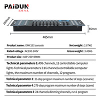 Konsol Pencahayaan Panggung DMX 192 Saluran, Pengontrol Pencahayaan DJ, Peringkat IP33, Peralatan Konsol DMX512 untuk Pesta DJ Disko Klub Malam